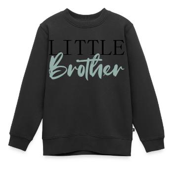 little brother - Kids Premium Organic Sweatshirt - black - Front - AI Model Kid Female (0cm)