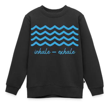 Meditations Design mit "inhale - exhale" - Kinder Premium Organic Sweatshirt - Schwarz - Vorne - AI Model Kid Female (0cm)