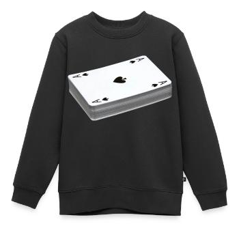 Pile de cartes - Sweat Premium enfant bio - noir - Devant - AI Model Kid Female (0cm)