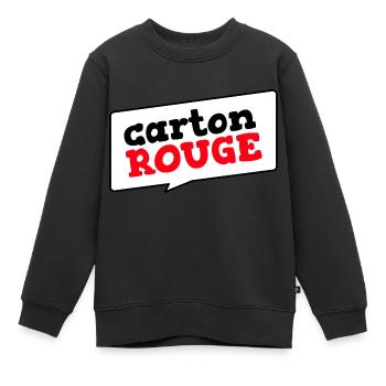 Carton Rouge (style bulle BD) - Sweat Premium enfant bio - noir - Devant - AI Model Kid Female (0cm)