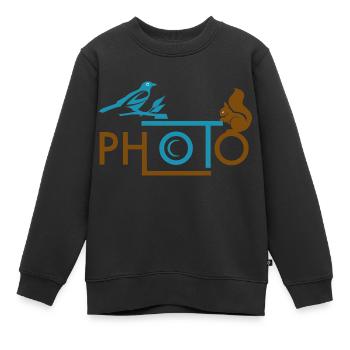 Naturalistisches Foto - Kinder Premium Organic Sweatshirt - Schwarz - Vorne - AI Model Kid Female (0cm)