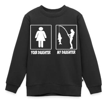 Meine Tochter Ihre Tochter Angeln Geschenke - Kinder Premium Organic Sweatshirt - Schwarz - Vorne - AI Model Kid Female (0cm)