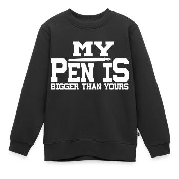 Mon stylo est plus grand que le vôtre - Sweat Premium enfant bio - noir - Devant - AI Model Kid Female (0cm)