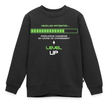Chargement de connerie - Sweat Premium enfant bio - noir - Devant - AI Model Kid Female (0cm)