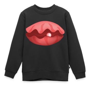 Pearl Shell - Perle Muschel - Kinder Premium Organic Sweatshirt - Schwarz - Vorne - AI Model Kid Female (0cm)