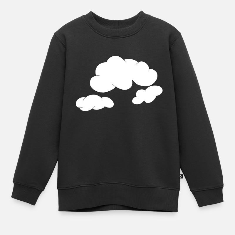 Wolken - Kinder Premium Organic Sweatshirt - Schwarz