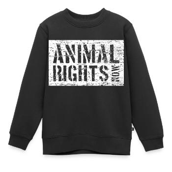 ANIMAL RIGHTS NOW VEGAN - Kinder Premium Organic Sweatshirt - Schwarz - Vorne - AI Model Kid Female (0cm)
