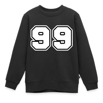 NUMÉRO 99 - Sweat Premium enfant bio - noir - Devant - AI Model Kid Female (0cm)