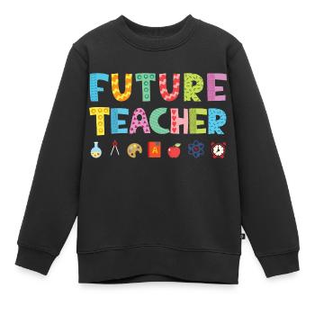 Future Teacher - Kinder Premium Organic Sweatshirt - Schwarz - Vorne - AI Model Kid Female (0cm)
