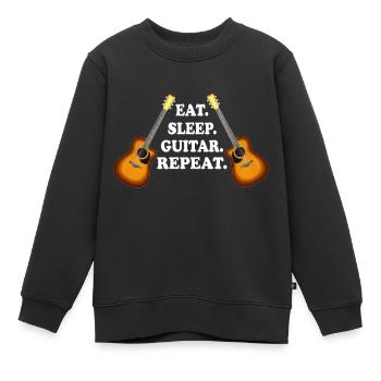 Rock Music Rock and Roll Guitar - Kinder Premium Organic Sweatshirt - Schwarz - Vorne - AI Model Kid Female (0cm)