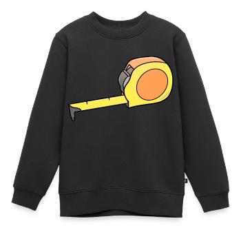Mètreband / Ruban de mesure - Sweat Premium enfant bio - noir - Devant - AI Model Kid Female (0cm)
