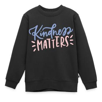 kindness matter - Kids Premium Organic Sweatshirt - black - Front - AI Model Kid Female (0cm)