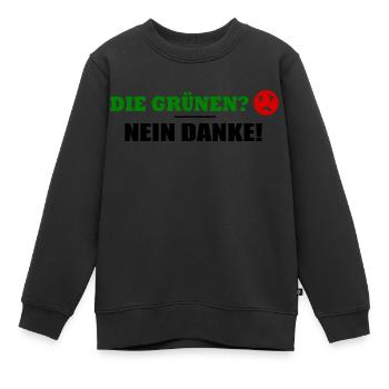 Die grünen nein danke - Kinder Premium Organic Sweatshirt - Schwarz - Vorne - AI Model Kid Female (0cm)