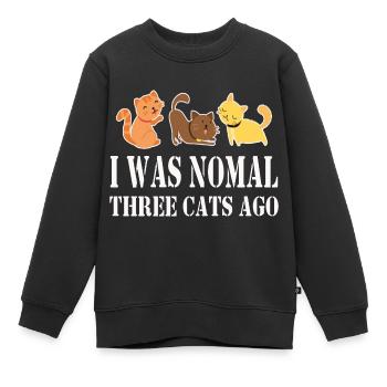 I Was Normal Three Cats Ago Funny Shirt - Kinder Premium Organic Sweatshirt - Schwarz - Vorne - AI Model Kid Female (0cm)