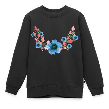 Fleur - Sweat Premium enfant bio - noir - Devant - AI Model Kid Female (0cm)