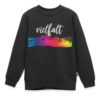 Regenbogen Akzeptanz Toleranz Gleichberechtigung - Kinder Premium Organic Sweatshirt - Schwarz - Vorne - AI Model Kid Female (0cm)