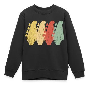 Vintage E-Bass Gitarrenhälse - Kinder Premium Organic Sweatshirt - Schwarz - Vorne - AI Model Kid Female (0cm)