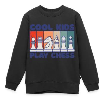 schachbrett schachbrett schachspieler Schach - Kinder Premium Organic Sweatshirt - Schwarz - Vorne - AI Model Kid Female (0cm)