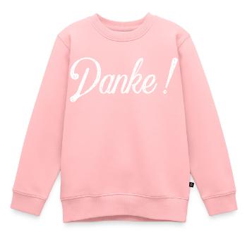Danke - Kinder Premium Organic Sweatshirt - Rosa - Vorne - AI Model Kid Female (0cm)