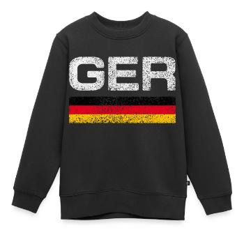 Allemagne GER avec pavillon - Sweat Premium enfant bio - noir - Devant - AI Model Kid Female (0cm)