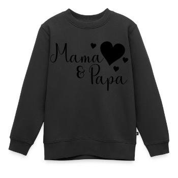 Mama und Papa - Kinder Premium Organic Sweatshirt - Schwarz - Vorne - AI Model Kid Female (0cm)