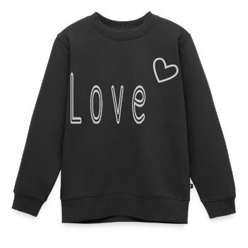 VALENTINSTAG. ICH LIEBE DICH. ICH LIEBE DICH. LIEBE. LIEBE - Kinder Premium Organic Sweatshirt - Schwarz - Vorne - AI Model Kid Female (0cm)