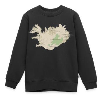 Karte von Island - Kinder Premium Organic Sweatshirt - Schwarz - Vorne - AI Model Kid Female (0cm)