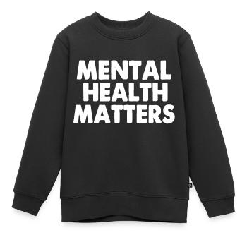 Psychische Gesundheit ist wichtig - Kinder Premium Organic Sweatshirt - Schwarz - Vorne - AI Model Kid Female (0cm)