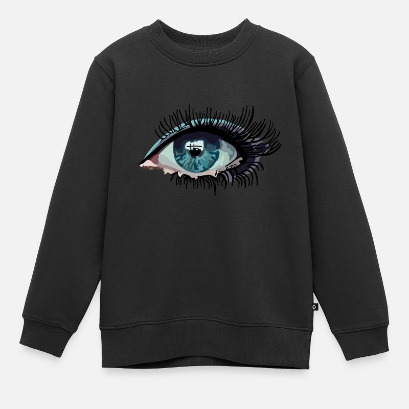 Oeil - Sweat Premium enfant bio - noir