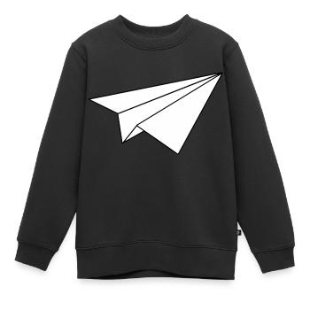 Avion en papier - Sweat Premium enfant bio - noir - Devant - AI Model Kid Female (0cm)