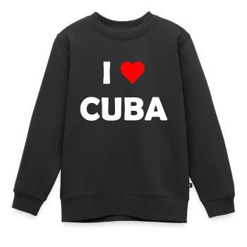 J’aime Cuba - J’aime Cuba - La Havane - Caraïbes - Sweat Premium enfant bio - noir - Devant - AI Model Kid Female (0cm)