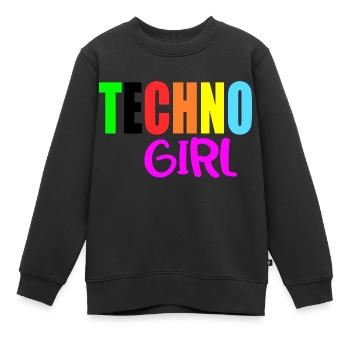 Techno-Mädchen - Kinder Premium Organic Sweatshirt - Schwarz - Vorne - AI Model Kid Female (0cm)