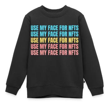 Use my face for NFTs - Kinder Premium Organic Sweatshirt - Schwarz - Vorne - AI Model Kid Female (0cm)