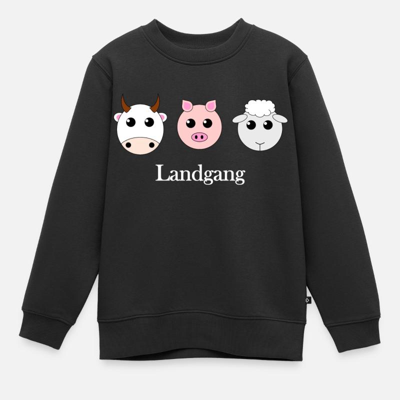 Landgang - Kinder Premium Organic Sweatshirt - Schwarz