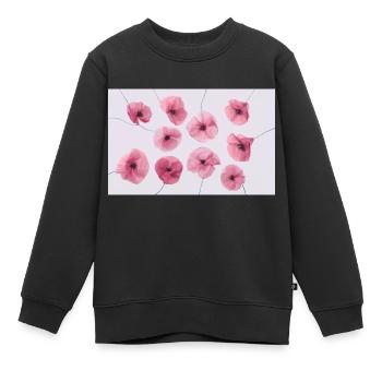 COQUELICOT Rose Rouge - Sweat Premium enfant bio - noir - Devant - AI Model Kid Female (0cm)