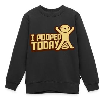 J’ai fait caca aujourd’hui citation - Sweat Premium enfant bio - noir - Devant - AI Model Kid Female (0cm)