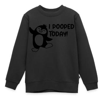 I pooped today witzig - Kinder Premium Organic Sweatshirt - Schwarz - Vorne - AI Model Kid Female (0cm)