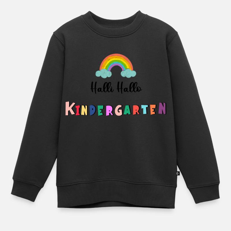 Halli Hallo Kindergarten - Kinder Premium Organic Sweatshirt - Schwarz