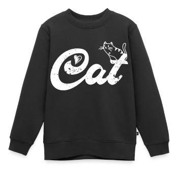 Cute Cat Motif Kitten Hangover - Kids Premium Organic Sweatshirt - black - Front - AI Model Kid Female (0cm)
