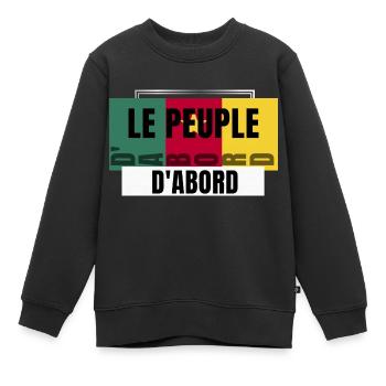 Cameroun. - Sweat Premium enfant bio - noir - Devant - AI Model Kid Female (0cm)