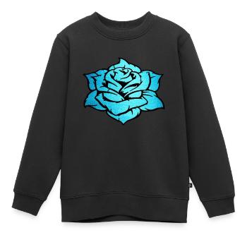 Rose Turquoise - Sweat Premium enfant bio - noir - Devant - AI Model Kid Female (0cm)