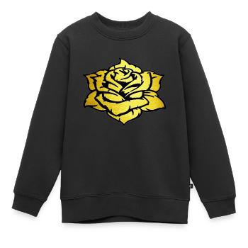 rose dorée - Sweat Premium enfant bio - noir - Devant - AI Model Kid Female (0cm)