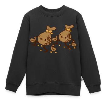 2 gehende Geldsäcke Freunde - Kinder Premium Organic Sweatshirt - Schwarz - Vorne - AI Model Kid Female (0cm)