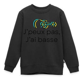 J'peux pas j'ai basse - Sweat Premium enfant bio - noir - Devant - AI Model Kid Female (0cm)