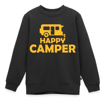 Ausflug Happy Camper Wohnmobil - Kinder Premium Organic Sweatshirt - Schwarz - Vorne - AI Model Kid Female (0cm)