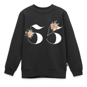 Blumen zum 55-jährigen Jubiläum (Geschenk von 55 Jahren) - Kinder Premium Organic Sweatshirt - Schwarz - Vorne - AI Model Kid Female (0cm)