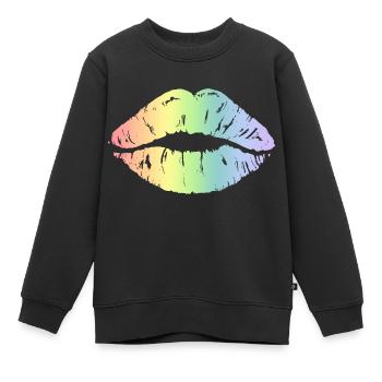Lippen - Kinder Premium Organic Sweatshirt - Schwarz - Vorne - AI Model Kid Female (0cm)