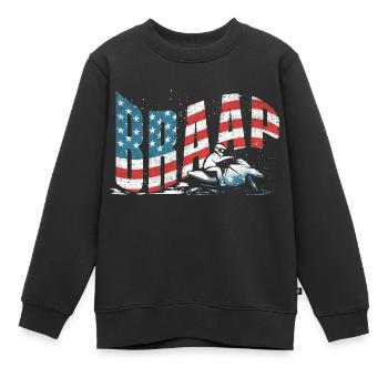 Braap Snowmobile Riding Snowmobiling Snowmobiler - Kinder Premium Organic Sweatshirt - Schwarz - Vorne - AI Model Kid Female (0cm)