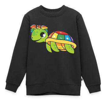 Schildkröte Meeresschildkröte Meer Wasser LGBTQ+ - Kinder Premium Organic Sweatshirt - Schwarz - Vorne - AI Model Kid Female (0cm)