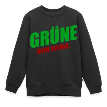 Grüne nein danke - Kinder Premium Organic Sweatshirt - Schwarz - Vorne - AI Model Kid Female (0cm)